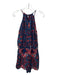 Parker Size L Navy & Red Polyester Paisley Round Neck Sleeveless Romper Navy & Red / L