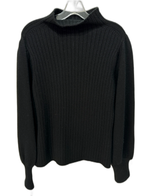 Ann Mashburn Size L Black Knit Mock Neck Long Sleeve Sweater Black / L