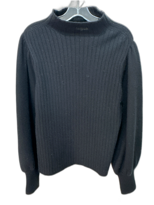 Ann Mashburn Size L Black Knit Mock Neck Long Sleeve Sweater Black / L