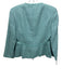 MaxMara Size 6 Teal Linen Blend Shoulder Pads Tie Detail Long Sleeve Jacket Teal / 6