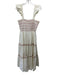 Madewell Size S Cream & pink Cotton Tiered smocked Ruffle Pockets Dress Cream & pink / S