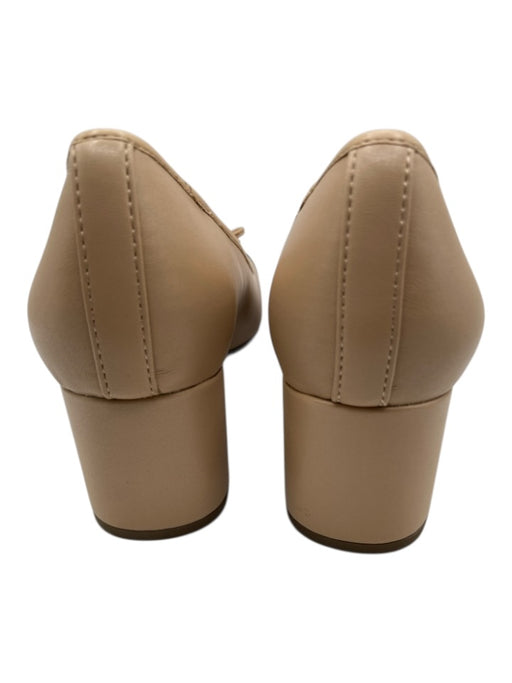 J. Crew Shoe Size 8.5 Beige & Black Synthetic Upper Toe cap Bow Applique Pumps Beige & Black / 8.5