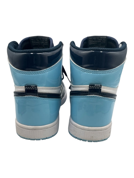 Air Jordan Shoe Size 8 Blue, Navy, White Patent Leather High Top Sneakers Blue, Navy, White / 8