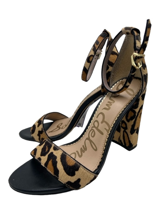 Sam Edelman Shoe Size 6 Black & Beige Pony Hair Cheetah Open Toe Pumps Black & Beige / 6