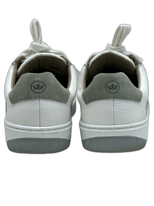 Peter Millar Shoe Size 8.5 White & Gray Leather Solid Sneaker Men's Shoes White & Gray / 8.5