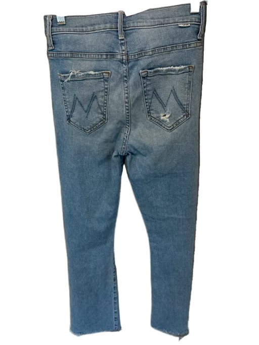 Mother Size 25 Light Wash Cotton Blend High Waist Distressed Raw Hem Jeans Light Wash / 25