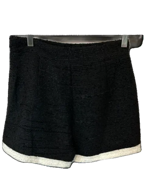 Aqua Size S Black & White Polyester Tweed Side Zip Skort Black & White / S