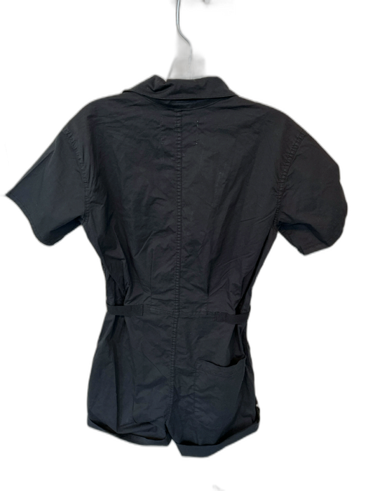 Pistola Size XS Black Cotton Short Sleeve Buttons Romper Black / XS