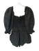 Sea New York Size 0 Black Cotton Long Balloon Sleeve Front Zip Ruffles Romper Black / 0