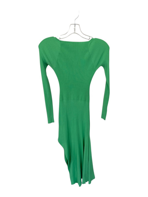 A.L.C. Size XS Lime Green Viscose Blend Ribbed Cutout Side Slit Maxi Dress Lime Green / XS