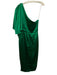 DO+BE Size L Green Polyester Satin One Shoulder Gathered Pleats 1/2 sleeve Dress Green / L