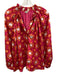 Jade Melody Tam Size M Pink, Orange & White Polyester Ogee Satin Button up Top Pink, Orange & White / M
