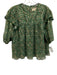Porridge Size S Green & Multi Polyester Blend Lace Accordion Pleat Floral Top Green & Multi / S