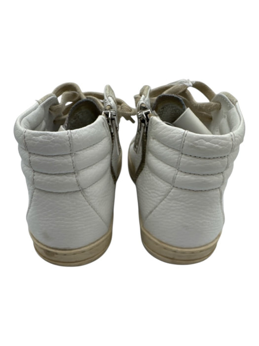 P448 Shoe Size 36 White Leather Upper Suede Detail Shimmer Detail Sneakers White / 36