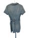 Alice + Olivia Size 4 Light Wash Cotton Blend Denim Zip Up Short Sleeve Dress Light Wash / 4