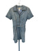 Alice + Olivia Size 4 Light Wash Cotton Blend Denim Zip Up Short Sleeve Dress Light Wash / 4