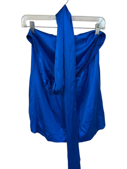SER.O.YA Size S Royal Blue Silk Open Back Tie Detail Sleeveless Top Royal Blue / S