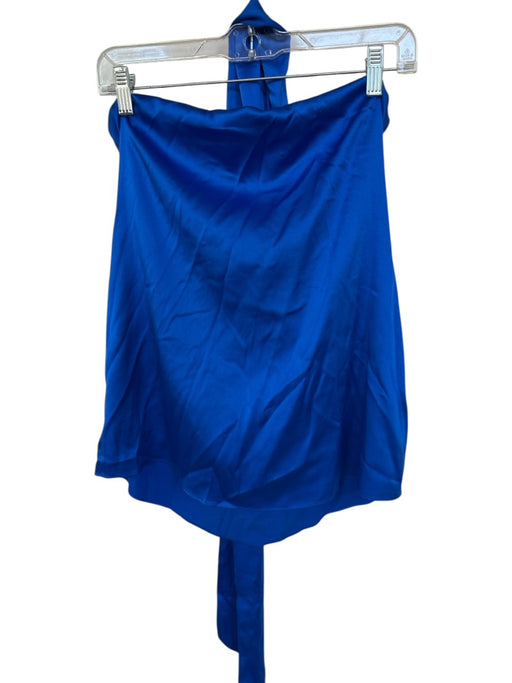 SER.O.YA Size S Royal Blue Silk Open Back Tie Detail Sleeveless Top Royal Blue / S