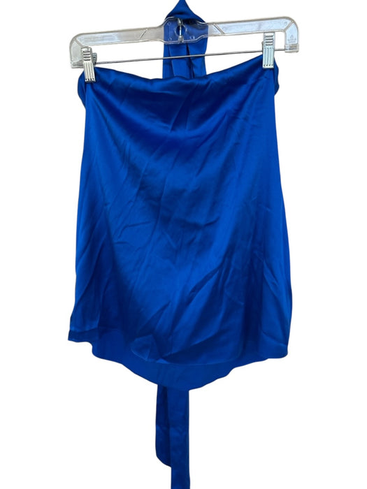 SER.O.YA Size S Royal Blue Silk Open Back Tie Detail Sleeveless Top Royal Blue / S