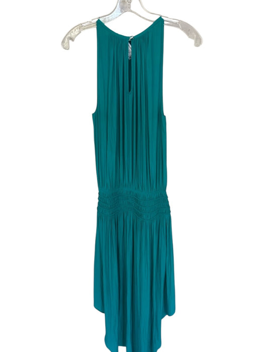 Ramy Brook Size XS Turquiose Polyester Sleeveless Midi Waist Cinch Dress Turquiose / XS