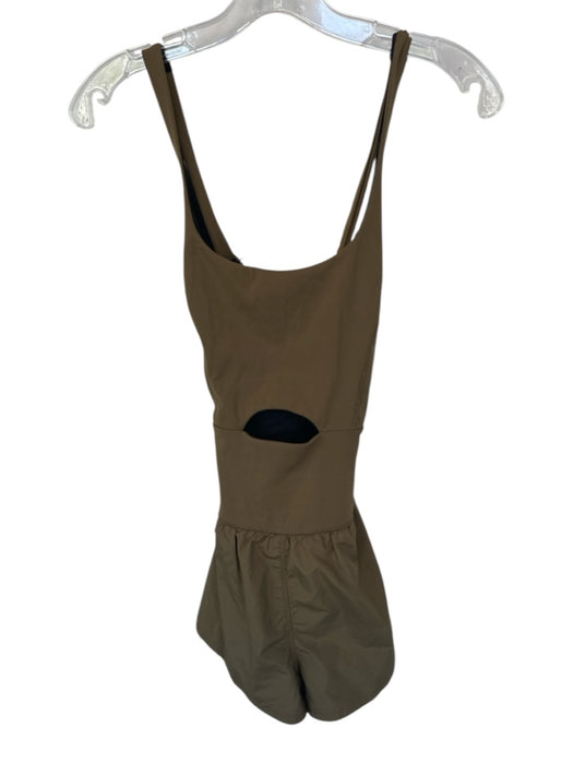 FP Movement Size S Olive Polyamide Blend Cut Out Sleeveless Athletic Romper Olive / S
