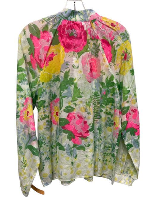 Lilly Pulitzer Size XL Pink, Green & Multi Print Cotton Blend Floral Top Pink, Green & Multi Print / XL