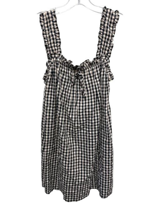 Collusion Size 4 Black & Beige Cotton Gingham Sleeveless Tie Detail Mini Dress Black & Beige / 4