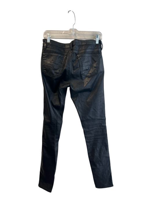 Adriano Goldschmied Size 29 Black Cotton Blend 5 Pocket Coated Jeans Black / 29