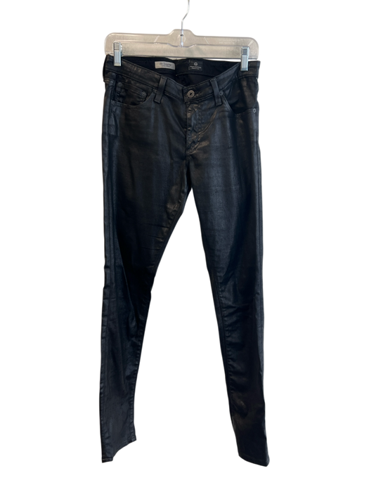 Adriano Goldschmied Size 29 Black Cotton Blend 5 Pocket Coated Jeans Black / 29