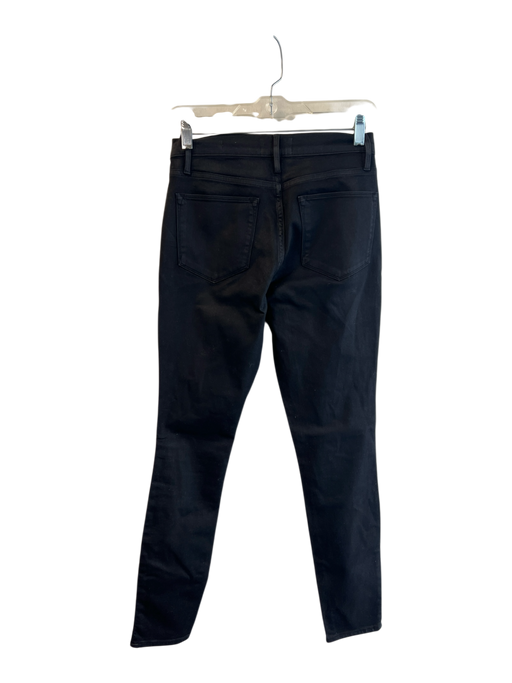 Frame Size 27 Black Cotton Blend 5 Pocket Skinny Mid Rise Zip Fly Jeans Black / 27