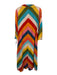 Briton Court Size XS Red, Blue, Multi Rayon Stripe Collar Maxi Dress Red, Blue, Multi / XS