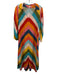 Briton Court Size XS Red, Blue, Multi Rayon Stripe Collar Maxi Dress Red, Blue, Multi / XS