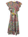 CROSBY by Mollie Burch Size XS Pink, Green, Multi Polyester Abstract Midi Dress Pink, Green, Multi / XS