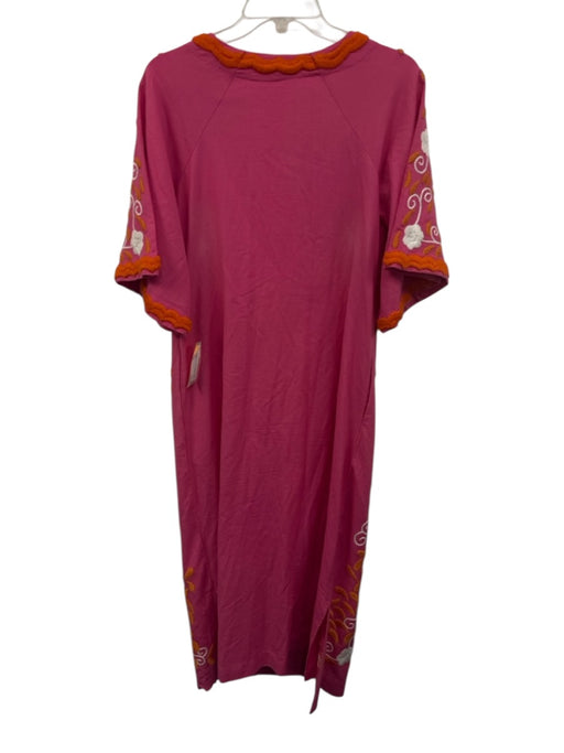 Frances Valentine Size 0 Pink, Orange, White Cotton & Linen Embroidered Dress Pink, Orange, White / 0