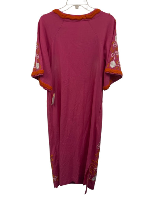 Frances Valentine Size 0 Pink, Orange, White Cotton & Linen Embroidered Dress Pink, Orange, White / 0