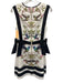 Ted Baker Size 1 White, Black, Green Polyester Sleeveless Hummingbird Dress White, Black, Green / 1
