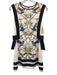 Ted Baker Size 1 White, Black, Green Polyester Sleeveless Hummingbird Dress White, Black, Green / 1