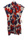 CROSBY by Mollie Burch Size XS Red, Blue, White Gathered Floral Above Knee Dress Red, Blue, White / XS
