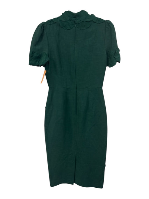 Antonio Melani Size 4 Green Rayon Blend leaf applique high neck Midi Dress Green / 4