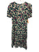 Diane Von Furstenberg Size 4 cream, teal, pink Rayon Floral Midi Dress cream, teal, pink / 4