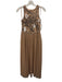 Gianni Bini Size 2 Beige, Silver & White Polyester Tulle Beaded Sleeveless Dress Beige, Silver & White / 2