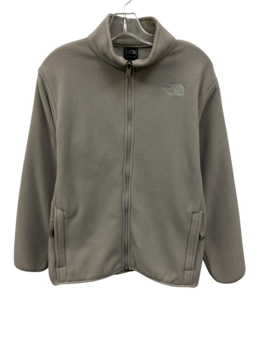 The North Face Size L Pale Green Polyester Fleece Mock Neck Side Pockets Jacket Pale Green / L