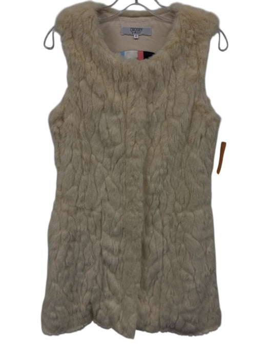 CROSBY by Mollie Burch Size XS Cream Polyester Faux Fur Zip Sleeveless Vest Cream / XS