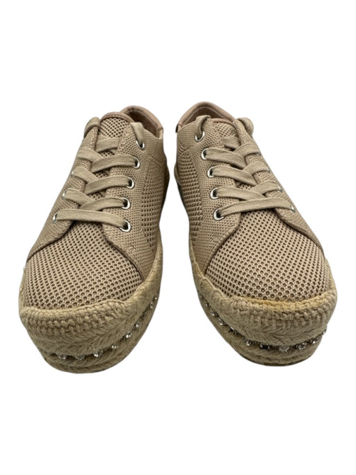 Chelsea & Violet Shoe Size 5.5 Beige fabric upper Rhinestone trim Sneakers Beige / 5.5