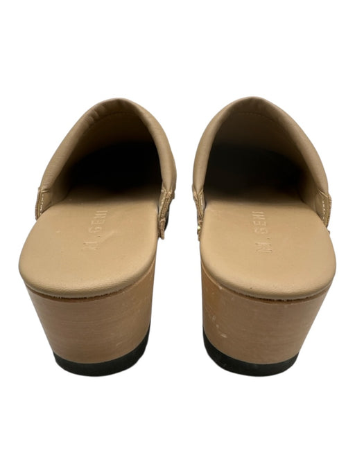 M. Gemi Shoe Size 35 Tan & beige Leather Upper Wood Sole Suede Rubber Sole Clogs Tan & beige / 35