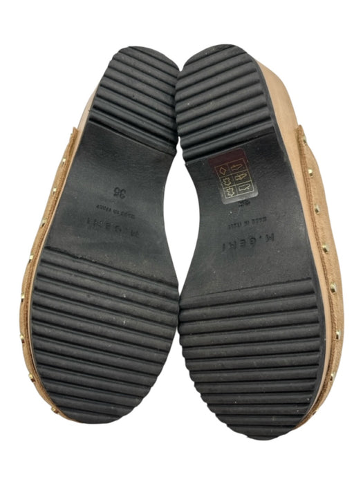 M. Gemi Shoe Size 35 Tan & beige Leather Upper Wood Sole Suede Rubber Sole Clogs Tan & beige / 35