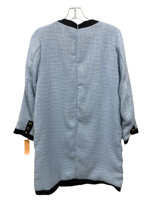 Pomander Place Size S Light Blue & Black Polyester Tweed Gold Buttons Dress Light Blue & Black / S