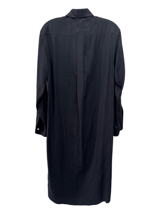 Emily Phillips Size 5 Black Tencel Long Sleeve Button Up & Collar Dress Black / 5