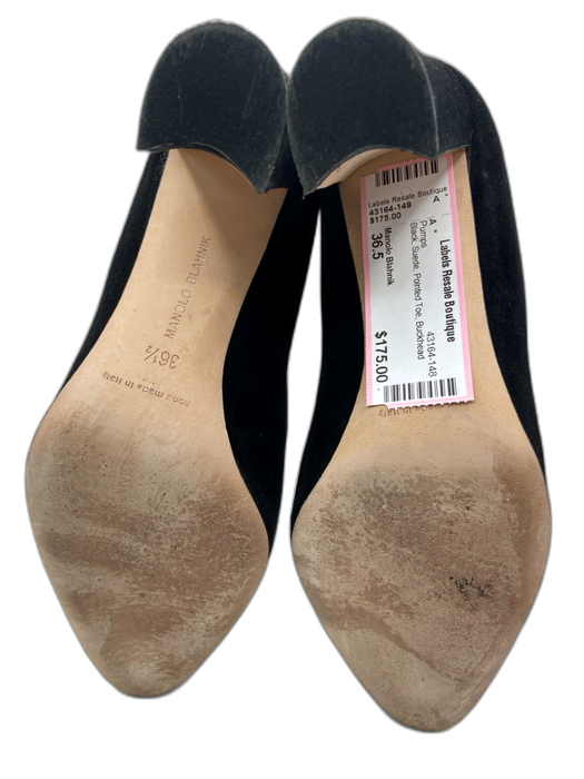 Manolo Blahnik Shoe Size 36.5 Black Suede Pointed Toe Pumps Black / 36.5