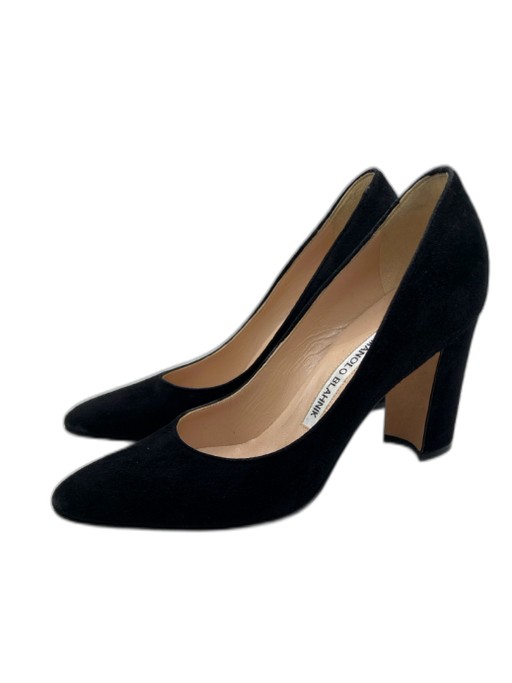 Manolo Blahnik Shoe Size 36.5 Black Suede Pointed Toe Pumps Black / 36.5